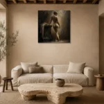 Standing Back Figure Study Classical Nude Wall Art Canvas Print presented in a sophisticated home setting