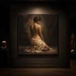 Kneeling Draped Figure Study Classical Nude Wall Art Canvas Print - Image 8