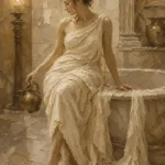 Seated Bath Muse Classical Nude Wall Art Canvas Print