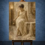 Seated Bath Muse Classical Nude Wall Art Canvas Print - Image 3