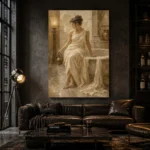 Seated Bath Muse Classical Nude Wall Art Canvas Print - Image 6