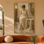 Seated Bath Muse Classical Nude Wall Art Canvas Print - Image 7
