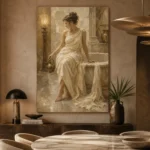 Seated Bath Muse Classical Nude Wall Art Canvas Print - Image 8