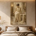 Seated Bath Muse Classical Nude Wall Art Canvas Print - Image 9