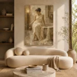 Seated Bath Muse Classical Nude Wall Art Canvas Print - Image 10