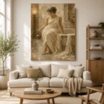 Seated Bath Muse Classical Nude Wall Art Canvas Print - Image 11