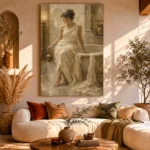 Seated Bath Muse Classical Nude Wall Art Canvas Print - Image 12