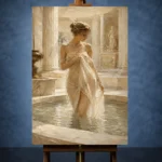 Sunlit Roman Bath Classical Nude Wall Art Canvas Print - Image 2