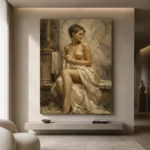 Seated Marble Bath Classical Nude Wall Art Canvas Print - Image 5