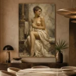 Seated Marble Bath Classical Nude Wall Art Canvas Print - Image 8