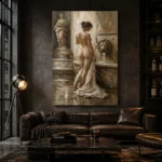 Lion Fountain Bath Classical Nude Wall Art Canvas Print - Image 5