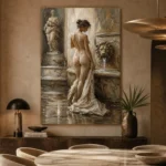 Lion Fountain Bath Classical Nude Wall Art Canvas Print - Image 7