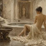 Roman Bath Reflection Classical Nude Wall Art Canvas Print
