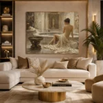 Roman Bath Reflection Classical Nude Wall Art Canvas Print - Image 8