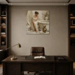 Bronze Ewer Bath Muse Classical Nude Wall Art Canvas Print displayed in a contemporary gallery-inspired room