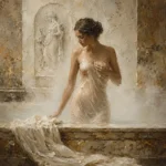 Steam Bath Muse Classical Nude Wall Art Canvas Print