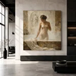 Steam Bath Muse Classical Nude Wall Art Canvas Print - Image 3