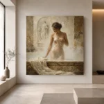 Steam Bath Muse Classical Nude Wall Art Canvas Print - Image 4