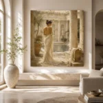 Sunlit Courtyard Bath Classical Nude Wall Art Canvas Print - Image 8