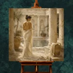 Sunlit Courtyard Bath Classical Nude Wall Art Canvas Print - Image 11