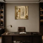 Sunlit Courtyard Bath Classical Nude Wall Art Canvas Print displayed in a contemporary gallery-inspired room