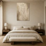 Minimal Line Nude Classical Nude Wall Art Canvas Print showcased in an elegant minimalist interior