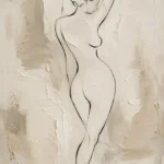 Standing Contour Nude Classical Nude Wall Art Canvas Print