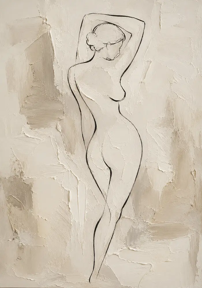 Standing Contour Nude Classical Nude Wall Art Canvas Print