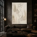 Standing Contour Nude Classical Nude Wall Art Canvas Print - Image 5