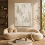 Standing Contour Nude Classical Nude Wall Art Canvas Print - Image 9