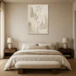 Standing Contour Nude Classical Nude Wall Art Canvas Print showcased in an elegant minimalist interior