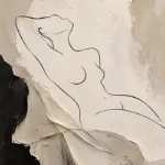 Reclining Minimal Line Nude Classical Nude Wall Art Canvas Print