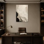 Reclining Minimal Line Nude Classical Nude Wall Art Canvas Print displayed in a contemporary gallery-inspired room