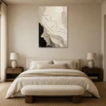 Reclining Minimal Line Nude Classical Nude Wall Art Canvas Print showcased in an elegant minimalist interior