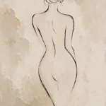 Back View Minimal Line Nude Classical Nude Wall Art Canvas Print