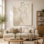 Back View Minimal Line Nude Classical Nude Wall Art Canvas Print - Image 10