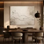 Reclining Line Figure Classical Nude Wall Art Canvas Print - Image 4