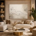 Reclining Line Figure Classical Nude Wall Art Canvas Print - Image 8