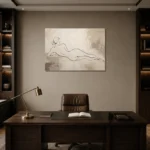 Reclining Line Figure Classical Nude Wall Art Canvas Print displayed in a contemporary gallery-inspired room