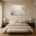 Reclining Line Figure Classical Nude Wall Art Canvas Print showcased in an elegant minimalist interior