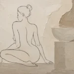 Seated Back Figure Classical Nude Wall Art Canvas Print