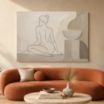 Seated Back Figure Classical Nude Wall Art Canvas Print - Image 2