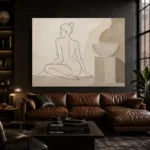 Seated Back Figure Classical Nude Wall Art Canvas Print - Image 3