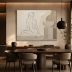 Seated Back Figure Classical Nude Wall Art Canvas Print - Image 4