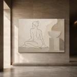 Seated Back Figure Classical Nude Wall Art Canvas Print - Image 5