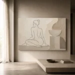 Seated Back Figure Classical Nude Wall Art Canvas Print - Image 9