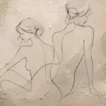 Twin Seated Figures Classical Nude Wall Art Canvas Print