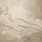Reclining Draped Figure Classical Nude Wall Art Canvas Print