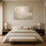 Reclining Draped Figure Classical Nude Wall Art Canvas Print showcased in an elegant minimalist interior