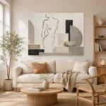 Geometric Torso Classical Nude Wall Art Canvas Print - Image 8